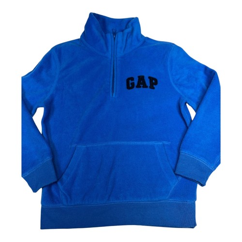 GAP Kids Boys 6-7 Small Blue Fleece 1/4 Zip Pullover Warm Winter Sweater