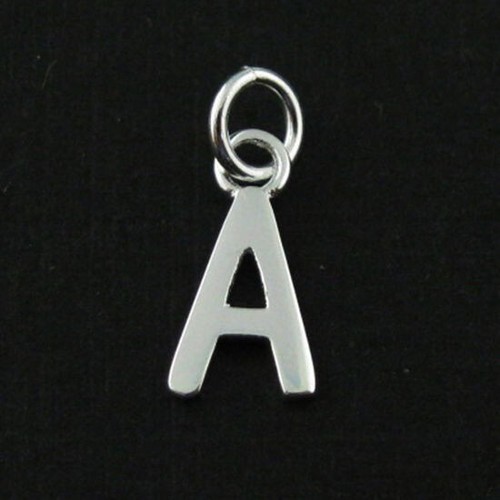 925 Sterling Silver Letter Charms, A-Z Letter Pendant (1 piece) - Picture 2 of 27