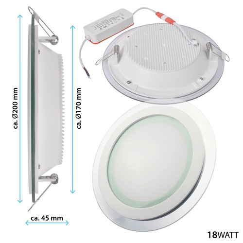 Led Einbaustrahler 230 V Aussen LED Einbauleuchte Panel Rund - Flache Einbaustrahler 230V, IP44, Dimmbar, In Weiß Deckenleuchte Mit 3 Jahren Garantie