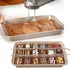 Hot Sale Food Grade 18 Holes Brownie Pans with Dividers Carbon Steel Baking Pan