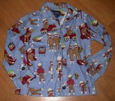 Nick  Nora Heavy Sock Monkey Couple Bowling Pajamas PJs Youth Small 6-7 Shirt