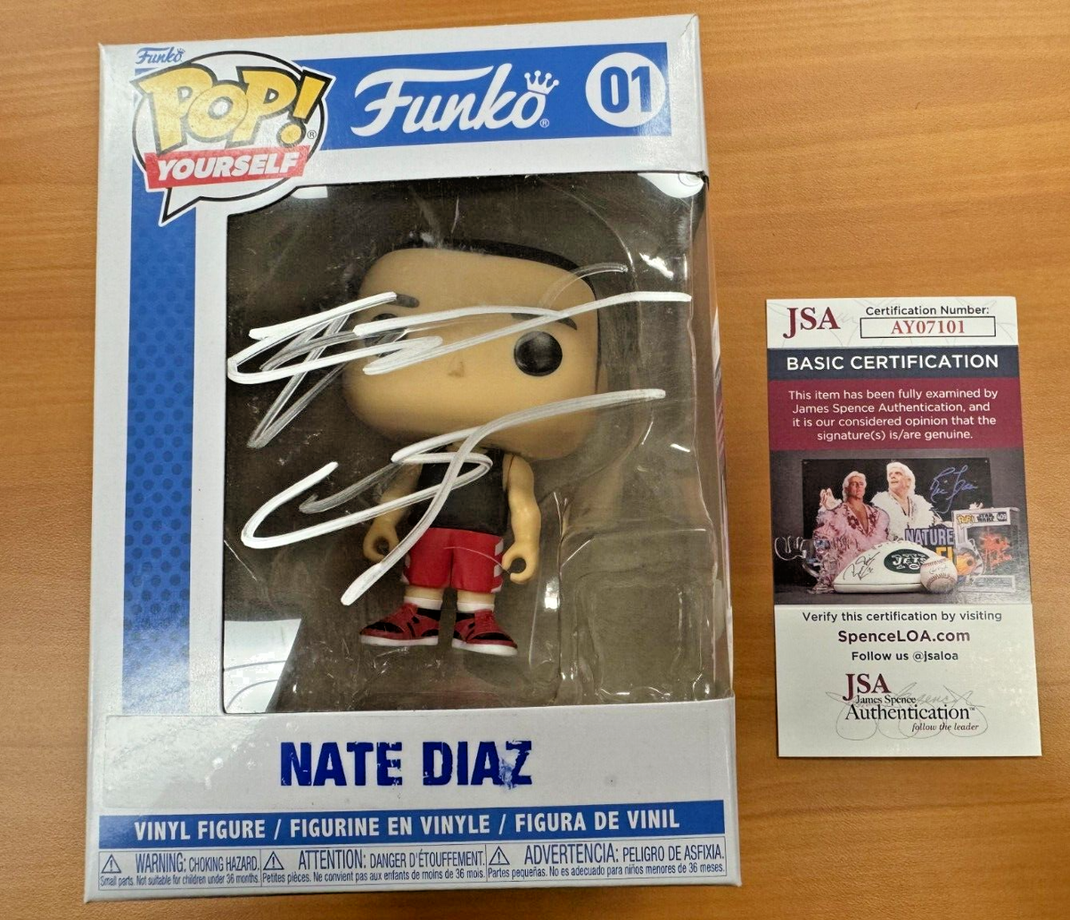 Nate Diaz UFC MMA Autographed Signed Custom Funko Pop JSA