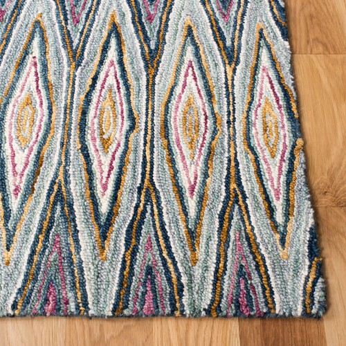 SAFAVIEH Aspen Collection APN805M Handmade Blue/Pink Rug - Picture 11 of 25
