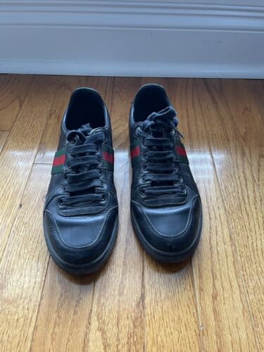 Ace leather low trainers Gucci Black size 6.5 UK in Leather - 30548699