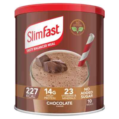 Slimfast Meal Shake Pulver Schokolade 375g - Leckere ausgewogene Mahlzeit