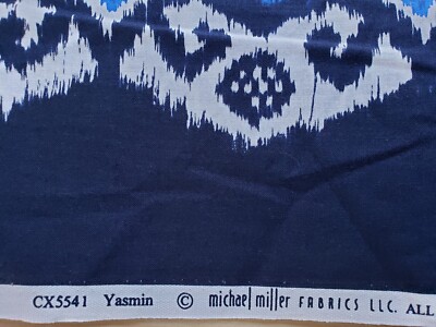確認　ジャスミン様　Michael Miller fabricより Michael Miller Fabric Yasmin Blue Ikat Border 1 Yard x 44