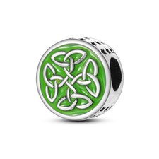 MULA Original Esmalte Flor Verde Dije Cuentas Para Pulsera Plata de Ley 925