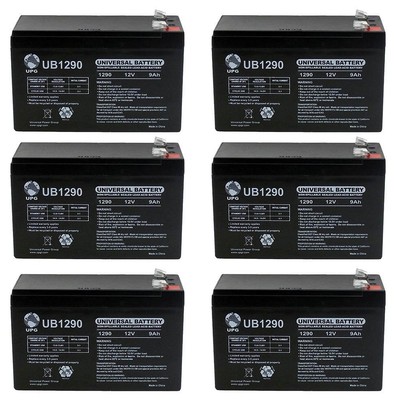 UPG UB1290 Sealed Lead Acid - 12 Volt - 9 Ah Capacity - F1 - 6 Pack