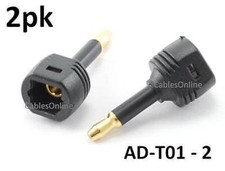 2-Pack Digital Fiber Optic Toslink to Mini-Toslink Audio Adapter AD-T01-2