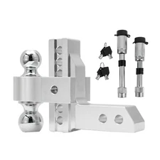 Trailer Hitch Tow Hitch Dual Ball Mount 2" Receiver 6" Drop 15000 LBS Adjustable