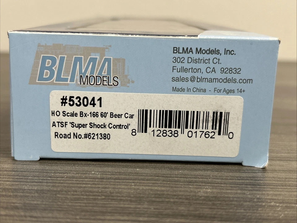 BLMA Models HO #53041 Bx-166 60’ Beer Car ATSF Shock Control #621380 NOS! - Image 2 of 4