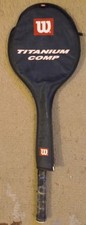 Wilson Titanium Comp Squash Racket Silver Blue with Head Cover Used