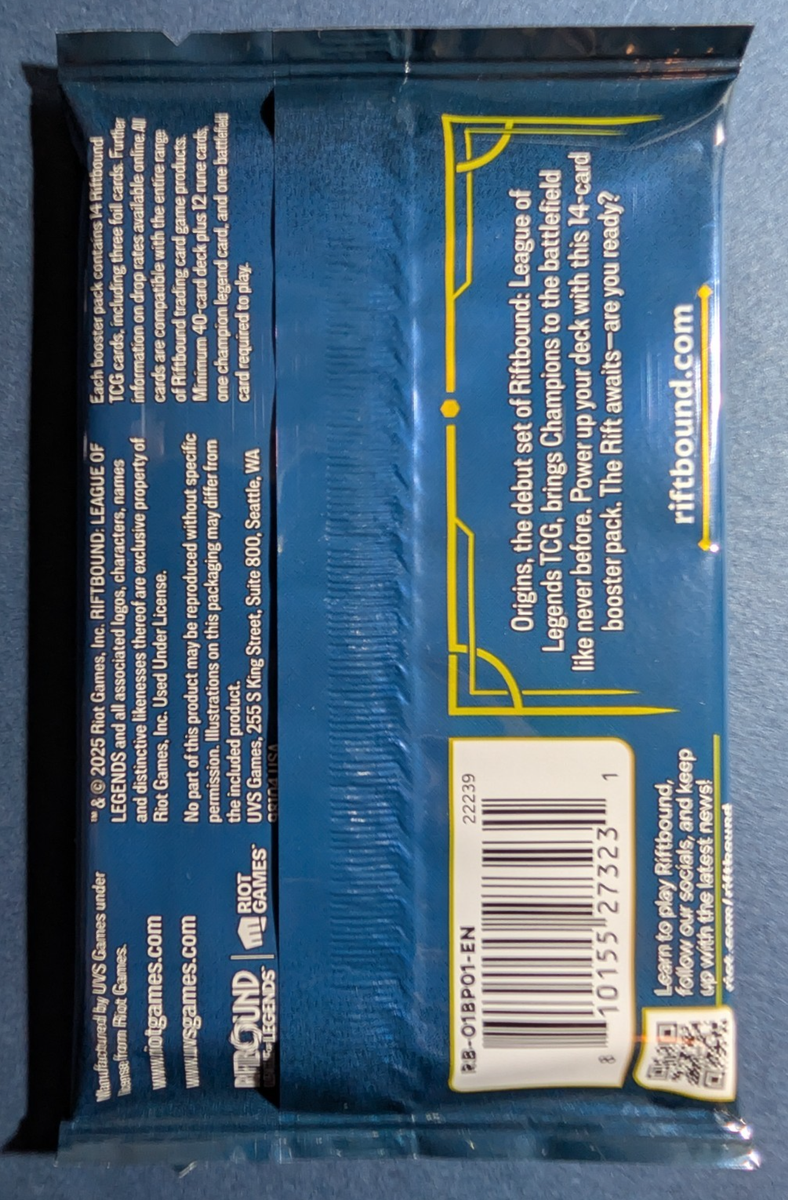 Riftbound Origins Factory Sealed Booster Packs OGN League of Legends TCG Riftbound Origins Factory Sealed Booster Packs OGN League of Legends TCG