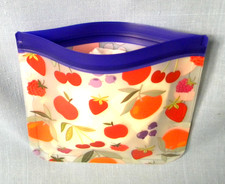 Bolsa de Transporte Diseño Fruta Plástico con Cierre de Cremallera Plumas Maquillaje etc NUEVO