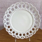 Vintage White Milk Glass Lace Edge 10” Plate