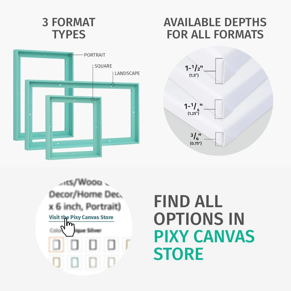 Marco flotante 16x20 para pinturas de lienzo de 3/4 0,75 pulgadas de profundidad/impresiones en lienzo/woo... Foto 4 de 4