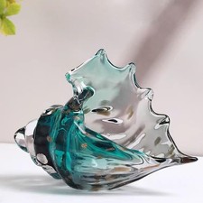 Glass Conch Shell, Blown Glass Conch, Hand Blown Seashell Art Glass Figurine,...
