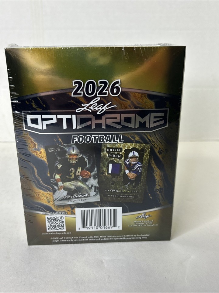 Layout Factory Box 2026 Leaf Optichrome Football Factory Sealed Hobby Box 6 Autos G1 | eBay