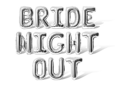 BRIDE NIGHT OUT Letter Balloon Banner - DIY Hen, Bachelorette Party Decorations