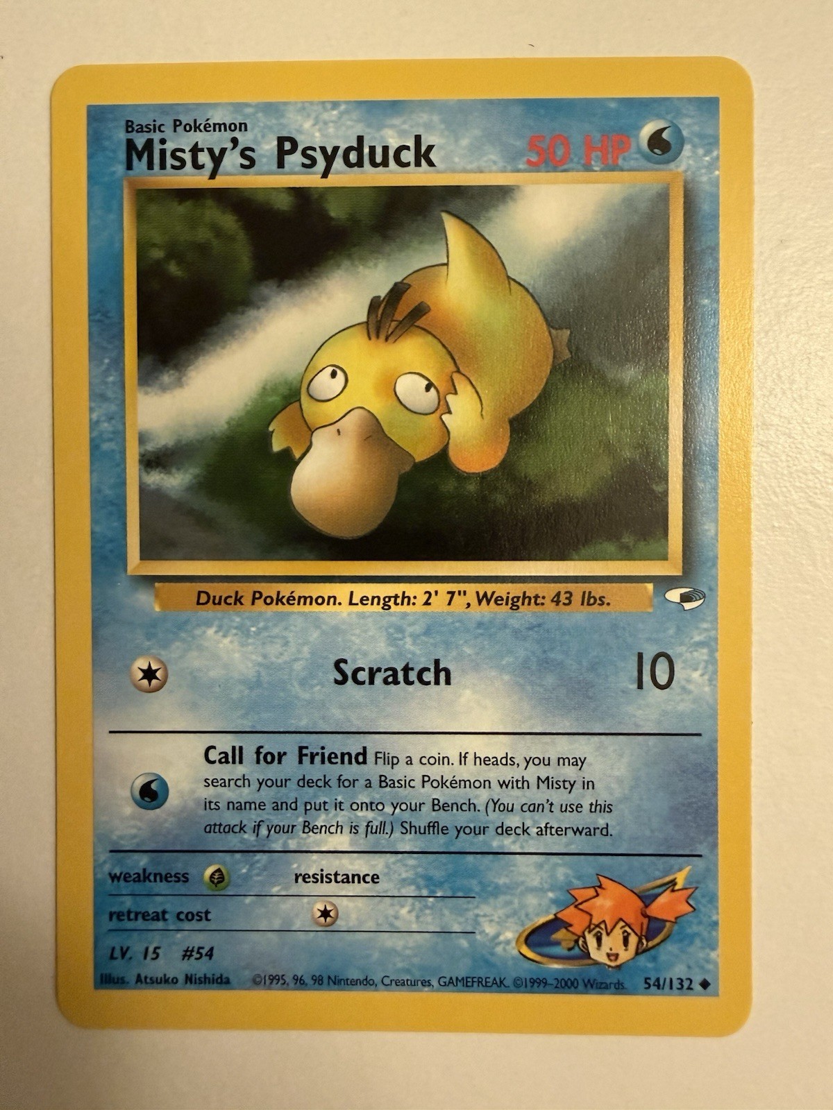 Pokémon TCG: Gym Heroes Misty's Psyduck Uncommon Card 54/132