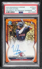 2023 Bowman Chrome Orange Shimmer Refractor 25/25 Victor Izturis PSA 9 Auto 03ox