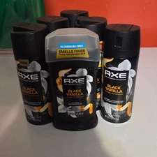 AXE Fragrance Premium Body Spray 1x Deodorant Black Vanilla 6 Item Bundle