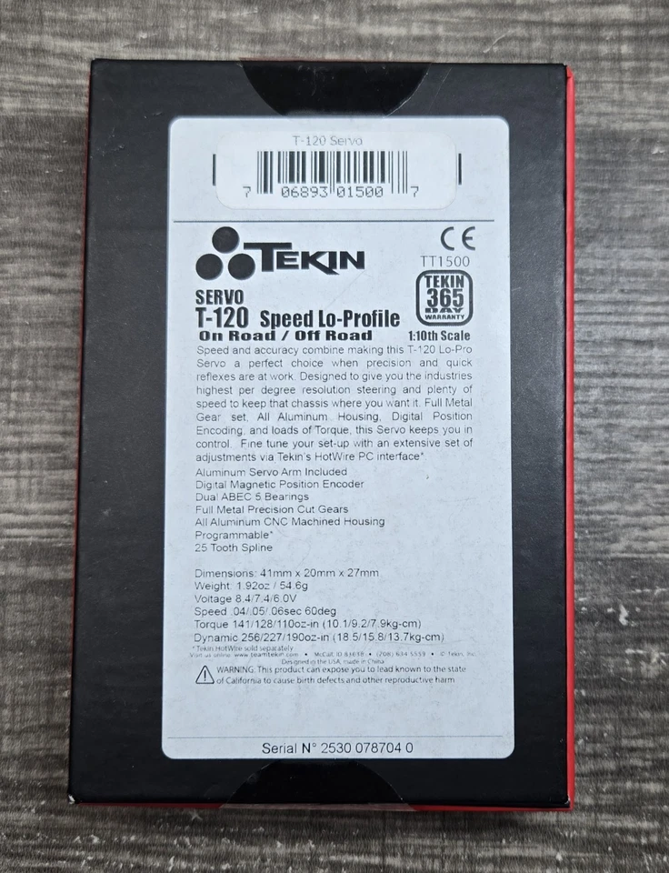 Tekin T-120 Low Profile Digital Hi-Speed Programmable Servo (High Voltage) - Image 3 of 4