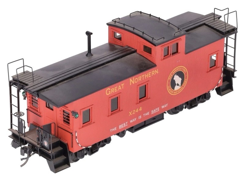 Overland O Brass Great Northern 30' Wood Caboose #X244 - Custom (2-Rail)/Box