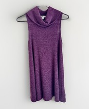 American Eagle Sleeveless Sweater Dress Small Purple Cowl Neck Fall Winter