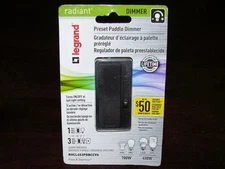 (NEW) LEGRAND RADIANT RHCL453PDBCCV4 450W / 700W BRONZE PRESET PADDLE DIMMER