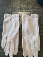 Vintage Women  s Dress Gloves Pink With Button 50-60  s