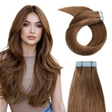 YILITE Tape in Human Hair Extensions 18 inches 20pcs 50g Silky Straight Human Ha