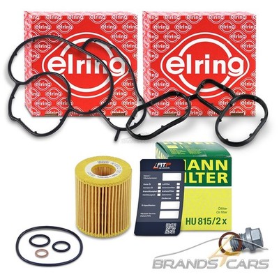 MANN ÖLFILTER + 2x ELRING DICHTUNG ÖLFILTERGEHÄUSE FÜR BMW E81 3-ER E46 E90 X3