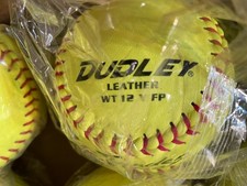6 Balles De Softball Dudley Dura White Lively T4000-W – Officielles ASA – Cuir Blanc