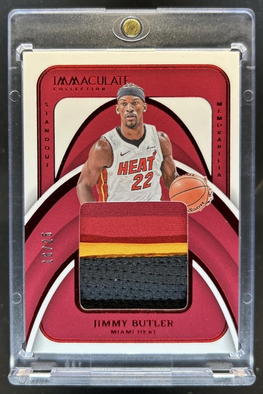 2023-24 Panini Immaculate Jimmy Butler Standout Memorabilia Patch Red #/25 Heat