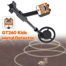 GT260 Kids Child Trasure Seeker Beginners Metal Detector Waterproof Coil Black.