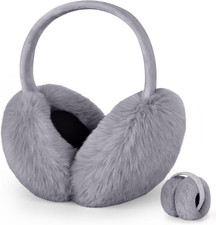 Earmuffs for Women Winter Warm Foldable Ear Muffs Faux Fur Cute Fuzzy Ear Warmer