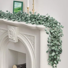 2Pcs Eucalyptus Garland for Mantle, 6Ft Artificial Spring Garland for Table C...