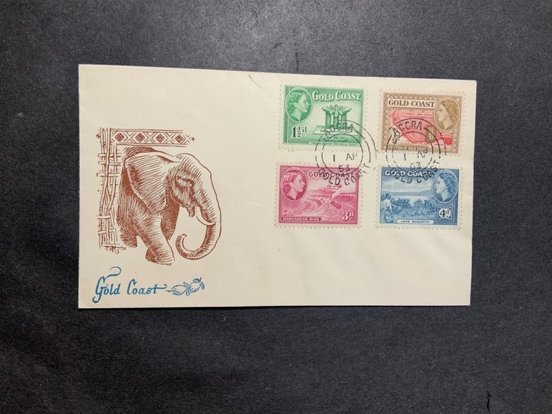 Gold Coast 1953 1st day cover QE II definitives Hodson cachet