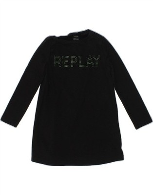 REPLAY Baby Mädchen Grafik Basic Kleid 3-6 Monate schwarz Viskose WB01