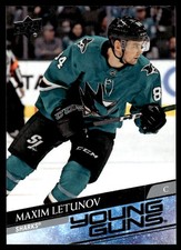 2020-21 Upper Deck Young Guns Maxim Letunov Rookie San Jose Sharks #487
