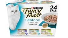 Purina Fancy Feast Grilled Wet Cat Food Variety Pack Seafood 24 x 3oz Cans