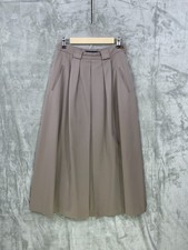 Vtg 80's Ralph Lauren Skirt Size 10 Wool Maxi Pleated Tan A-line Preppy USA Made