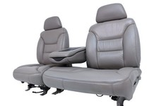 1995-2000 Tahoe Sierra Silverado Seats 60-40 Bench Gray Leather Power W Folding 1995-2000 Tahoe Sierra Silverado Seats 60-40 Bench Gray Leather Power W Folding