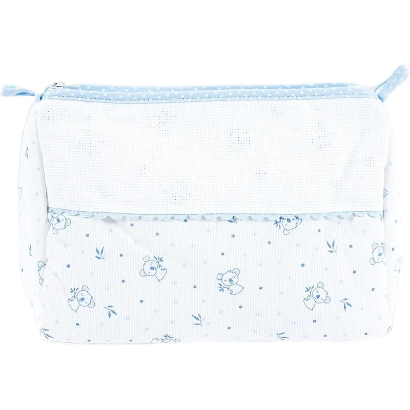 Trousse de toilette - A broder - Bleu/motif koala - 24x18cm - Bébé - Naissance - Photo 1/2