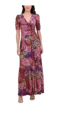 $168 Vince Camuto Shirred Sleeve Chiffon Tiered Maxi Dress Women's Size 4 NWT