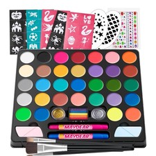 Face Painting Kit for Kids, Water Based Makeup Palette with 32 Colors