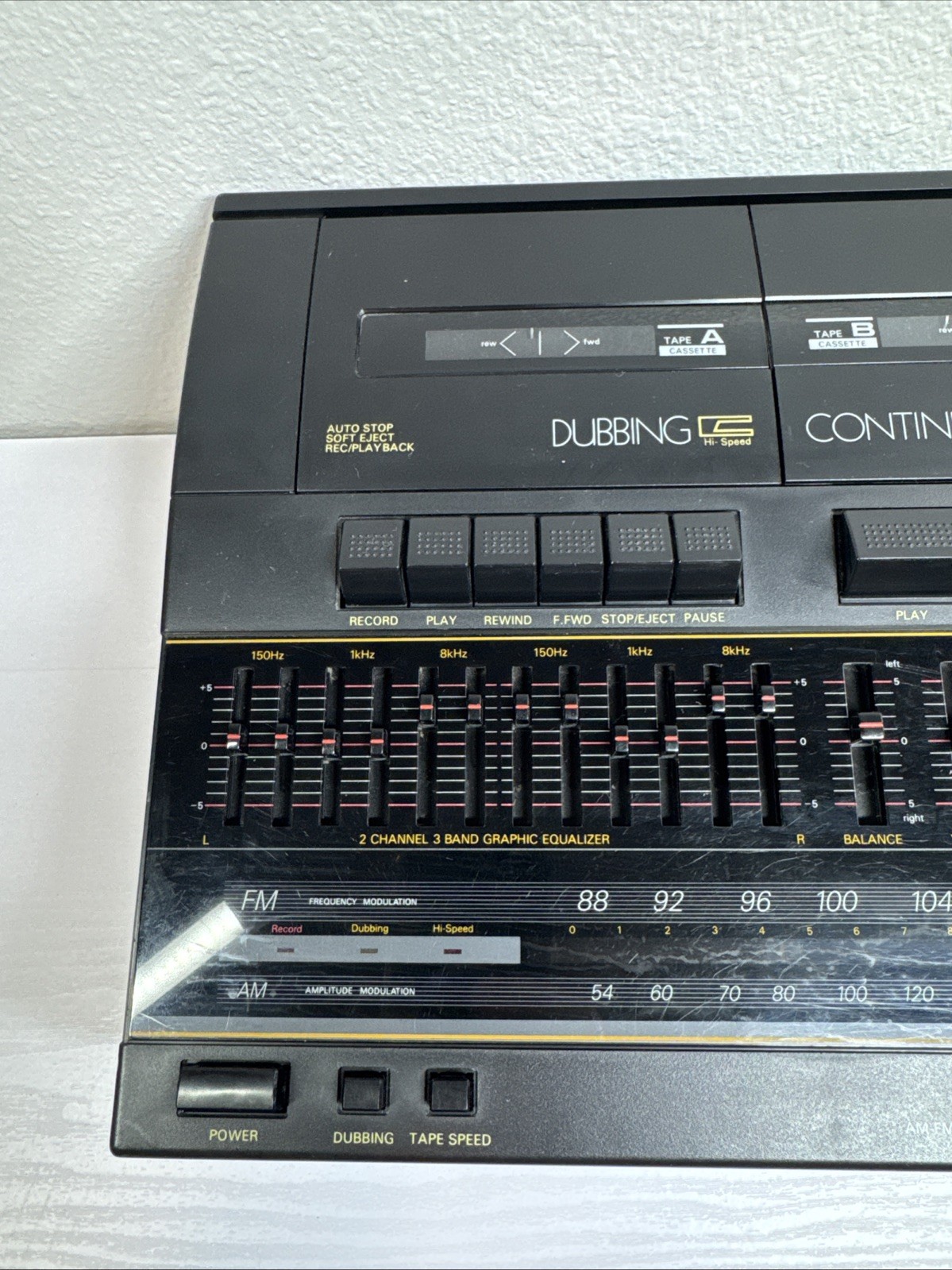 SOUNDESIGN AM-FM STEREO Radio Receiver Double Cassette Recorder #5888 - Tested!