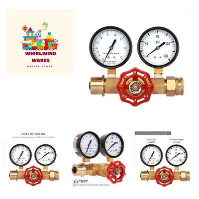 #ad #ad Water Pressure and Flow Gauge Assembly Dual Measurement for Pressure 0 160 ... $69.99