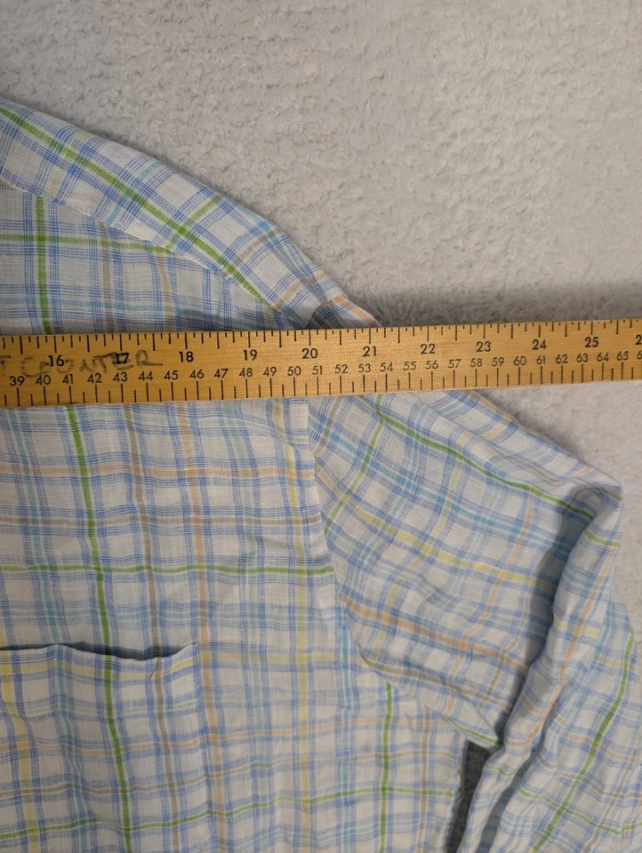 Peter Millar 100% Linen Shirt Men XL Multicolor Crown Cool Long Sleeve - Image 4 of 4